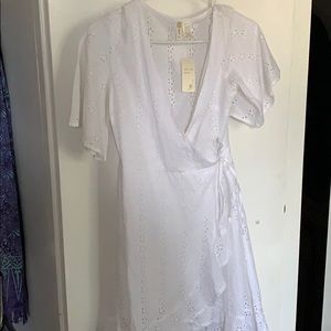 White Eyelet Wrap Sundress